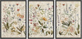 Framed Wall Art Print Set Blooming Wildflowers Illustrations - Chic