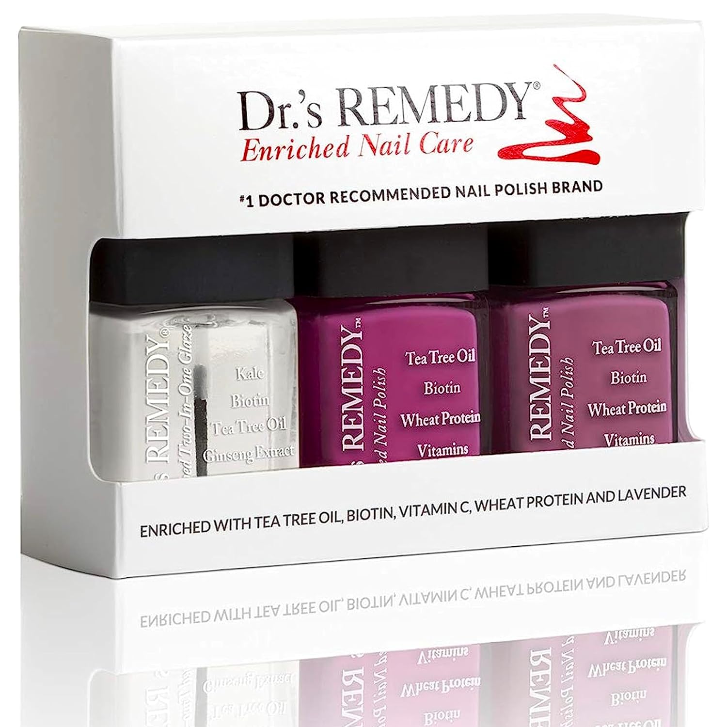 Drs Remedy 3 Pack Nail Polish Kit for Stronger, Healthier Nails