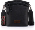 Large Crossbody Bag for Women - Multi Zip Pockets with Guitar Strap