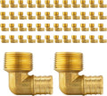 Pex 3/4 in x 1/2 in Male NPT Threaded Elbow Barb Crimp Fittings - Pack