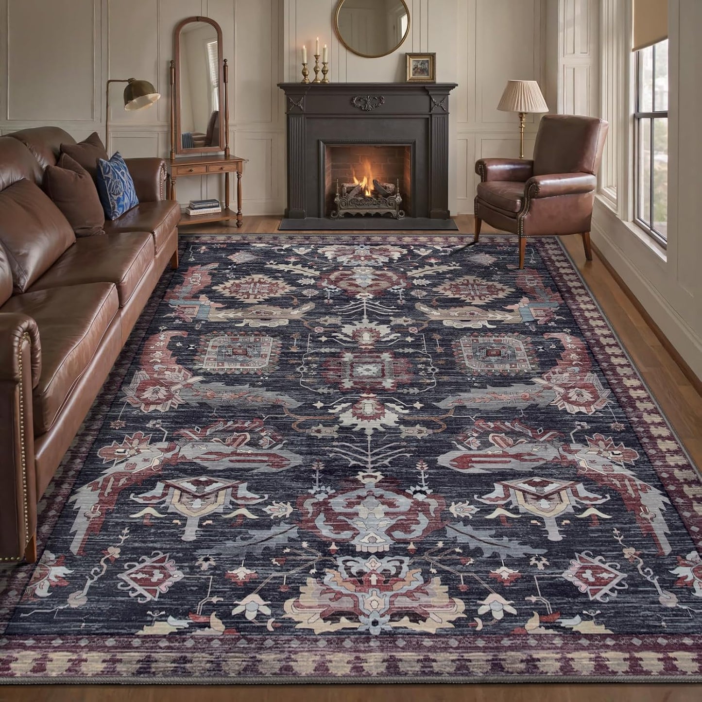 Ciicool 5x7ft Washable Area Rug for Living Room and Bedroom