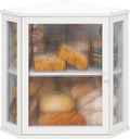 Corner Bread Box for Kitchen Counter - Large Bamboo Storage Box