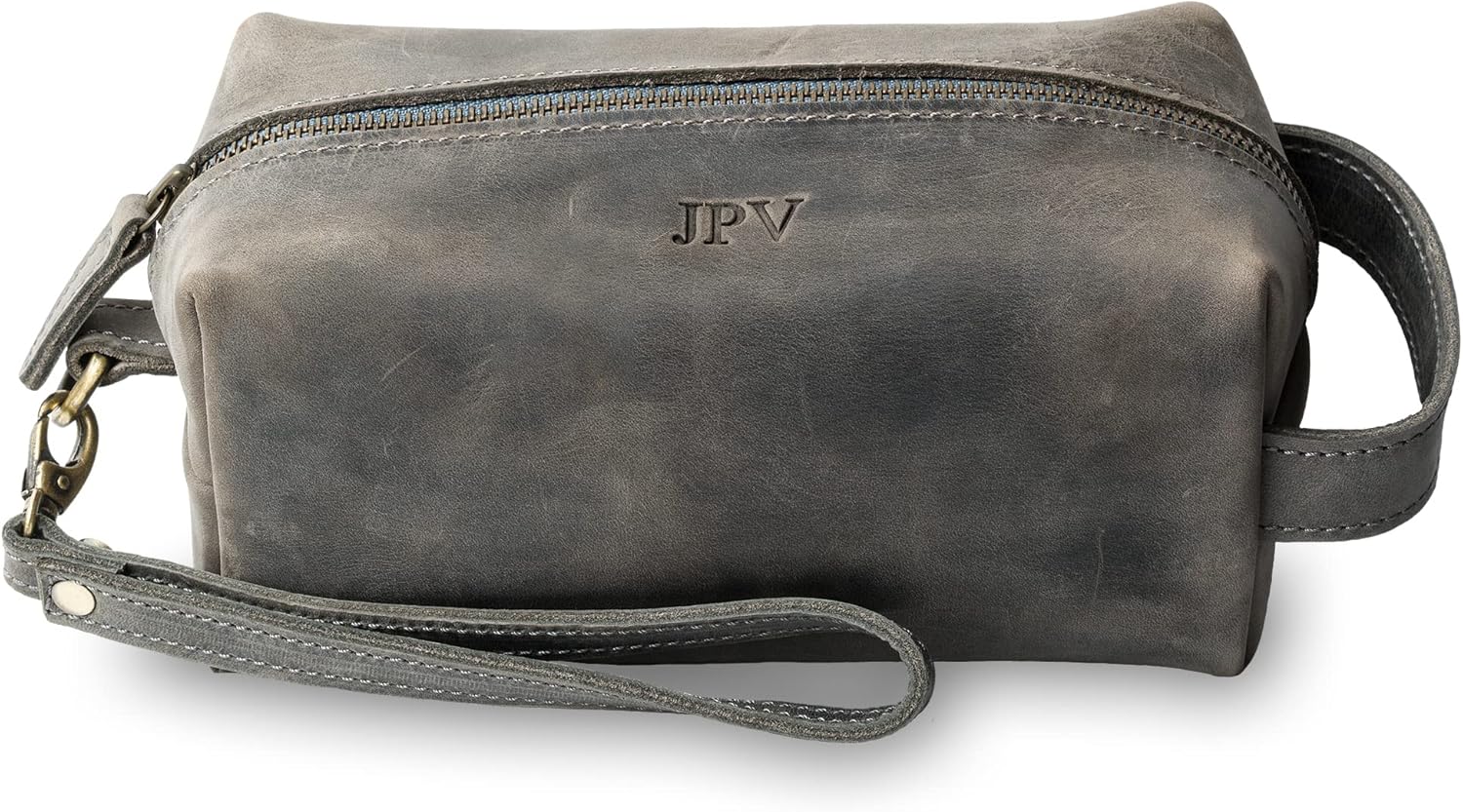 PEGAI Personalized Leather Travel Toiletry Bag for Men - Stylish