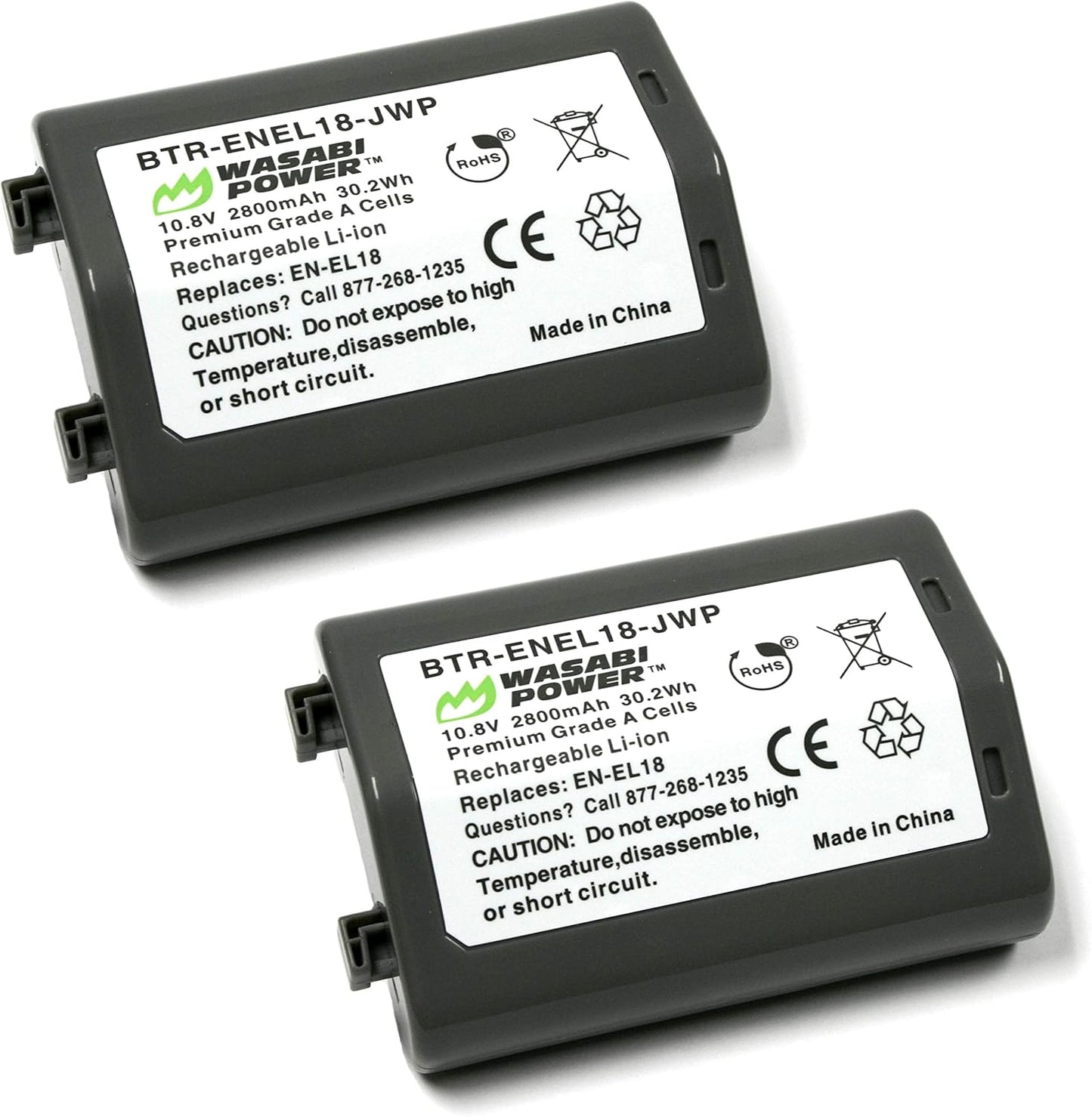 Wasabi Power Battery 2-Pack for Nikon EN-EL18 Series Cameras