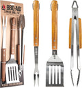 3 Piece BBQ Grilling Accessories Set - Heavy Duty Stainless Steel