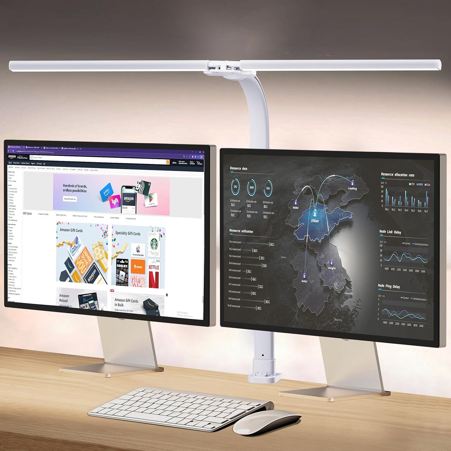 AKRRYR LED Desk Lamp: Eye-Caring Brightness, Adjustable Gooseneck, White