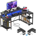 47 in L Shaped Gaming Desk with USB Ports and LED Light - Reversible