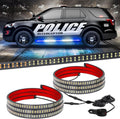 XRIDONSEN 2PCS 60 in Blue White Emergency Lights Strip - Visible