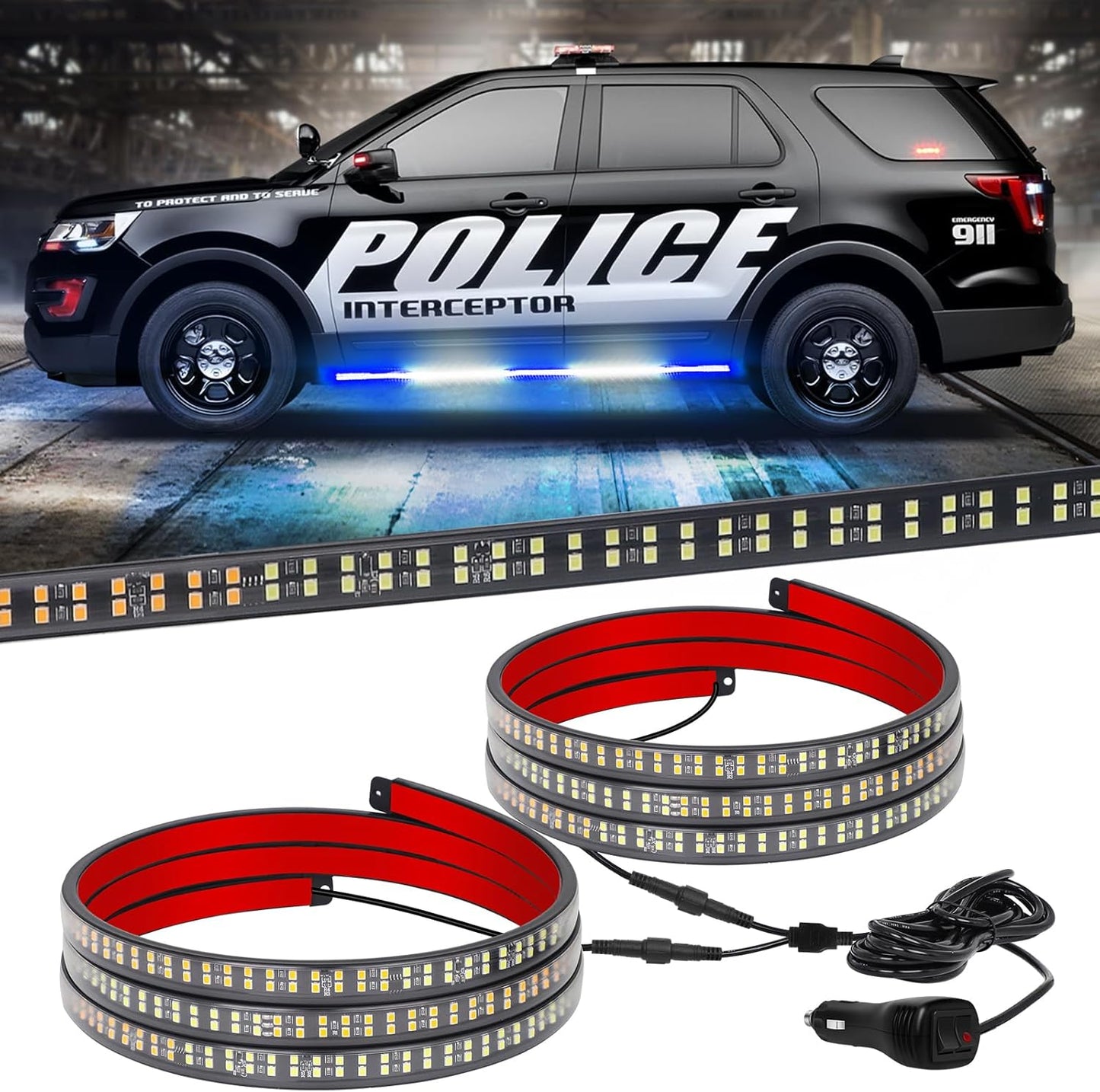 60 inch Blue White Emergency Lights Strip for Safety Vehicles