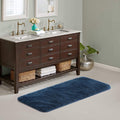 Suchtale Large Navy Shaggy Bathroom Mat 24 x 60 - Extra Soft Non Slip