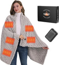 Shaggy Heated Throw Blanket 59x35.5 in - Gray-Green Cordless Heated