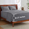 Deep Pocket Queen Sheets Set Grey - Fits Mattresses Up to 21 in