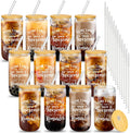 12 Set Employee Appreciation Can Shaped Glass Cups - Team Thank You