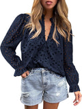 PRETTYGARDEN Puff Sleeve Lace Blouse - Feminine Work to Weekend Top