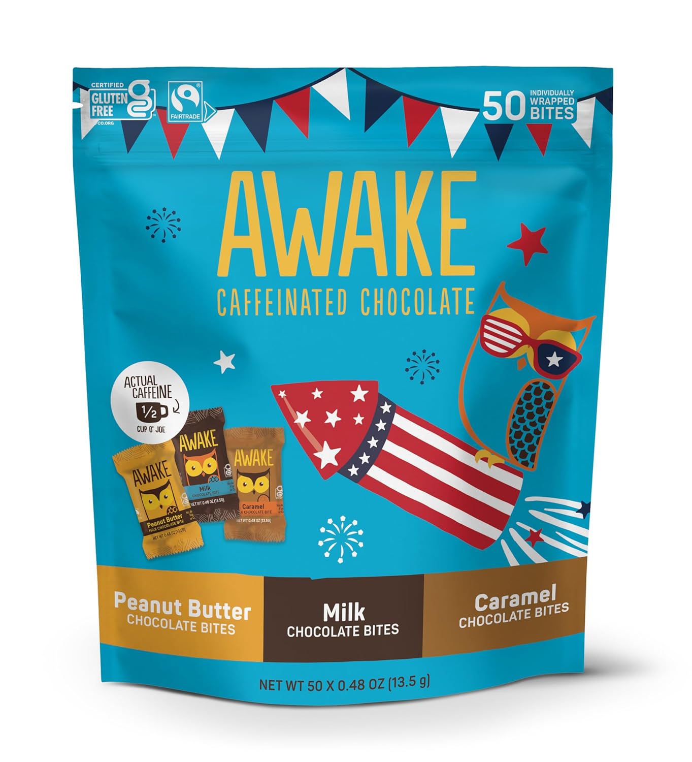 AWAKE Caffeinated Chocolate Bites Variety Pack - 50 Bites