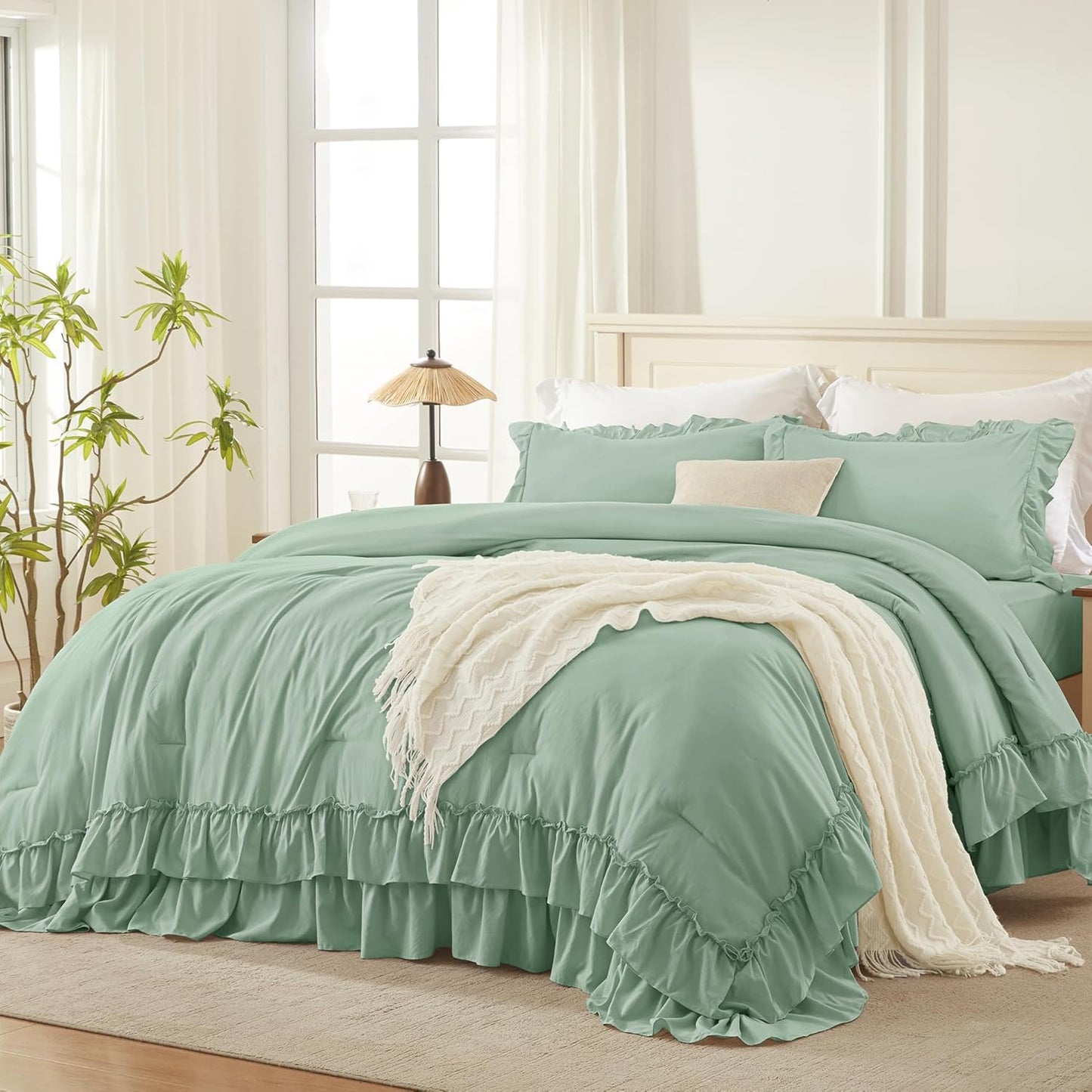 Sage Green California King Comforter Set for Cozy Bedrooms