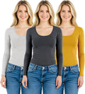 Emmalise Women's Basic Athletic Fit Long Sleeve Tee - Layering