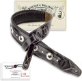 Classic Gloss Black Leather Guitar Strap 3.5in Wide - Padded Comfort