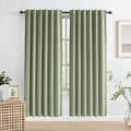 Blackout Linen Curtains 50 x 80 in, 2 Panels - Total Darkening