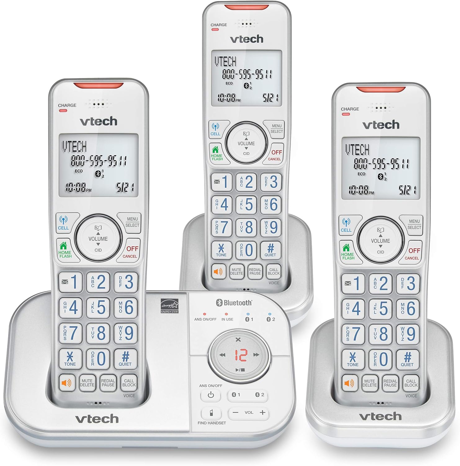 VTech VS112-37 DECT 6.0 Bluetooth Cordless Phone with Features
