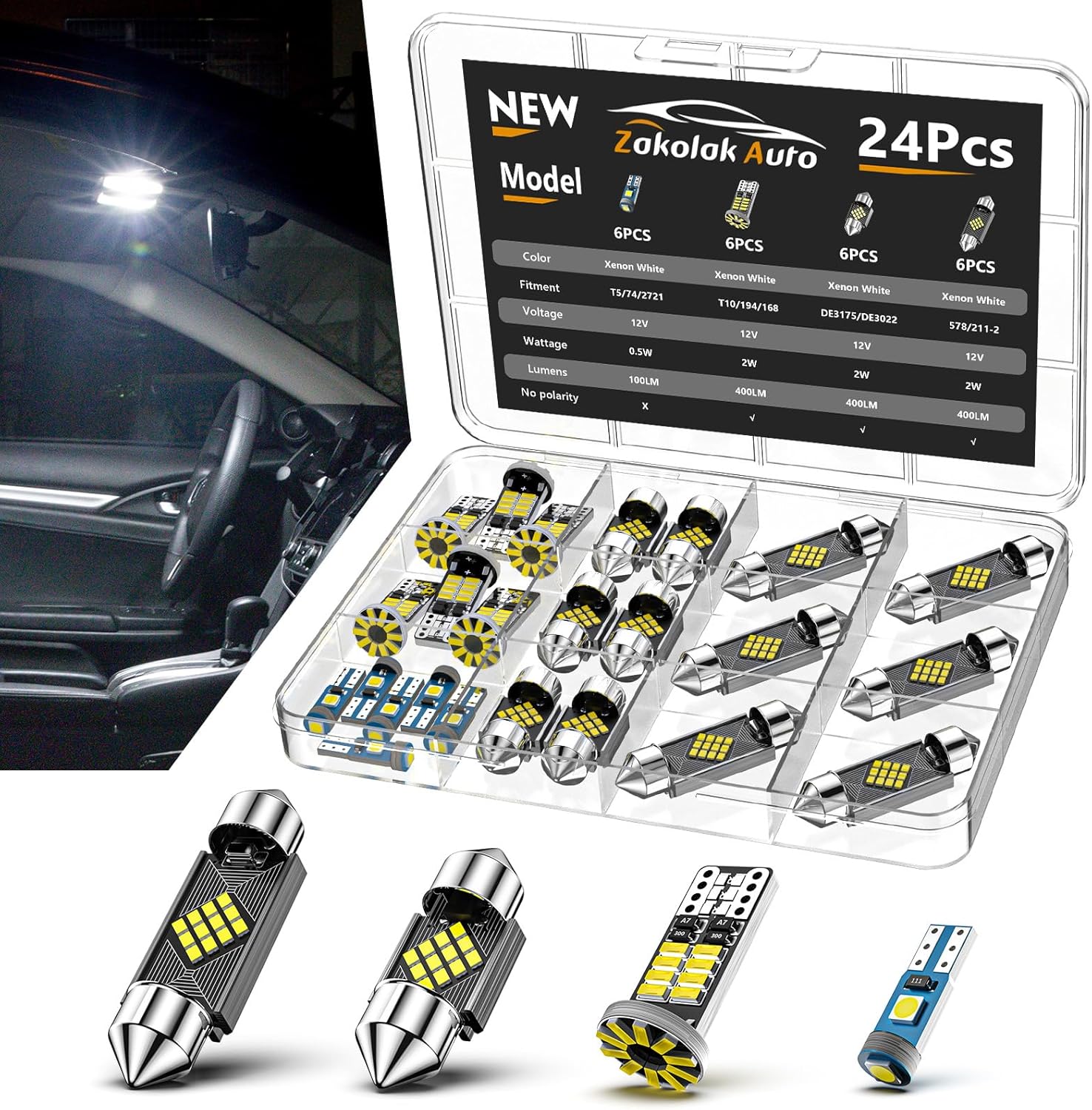 Super Bright Car Interior LED Lights Kit | Zakolak