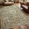 Washable Rug 3x5 Sage Green Area Rug - Low Pile Non Slip