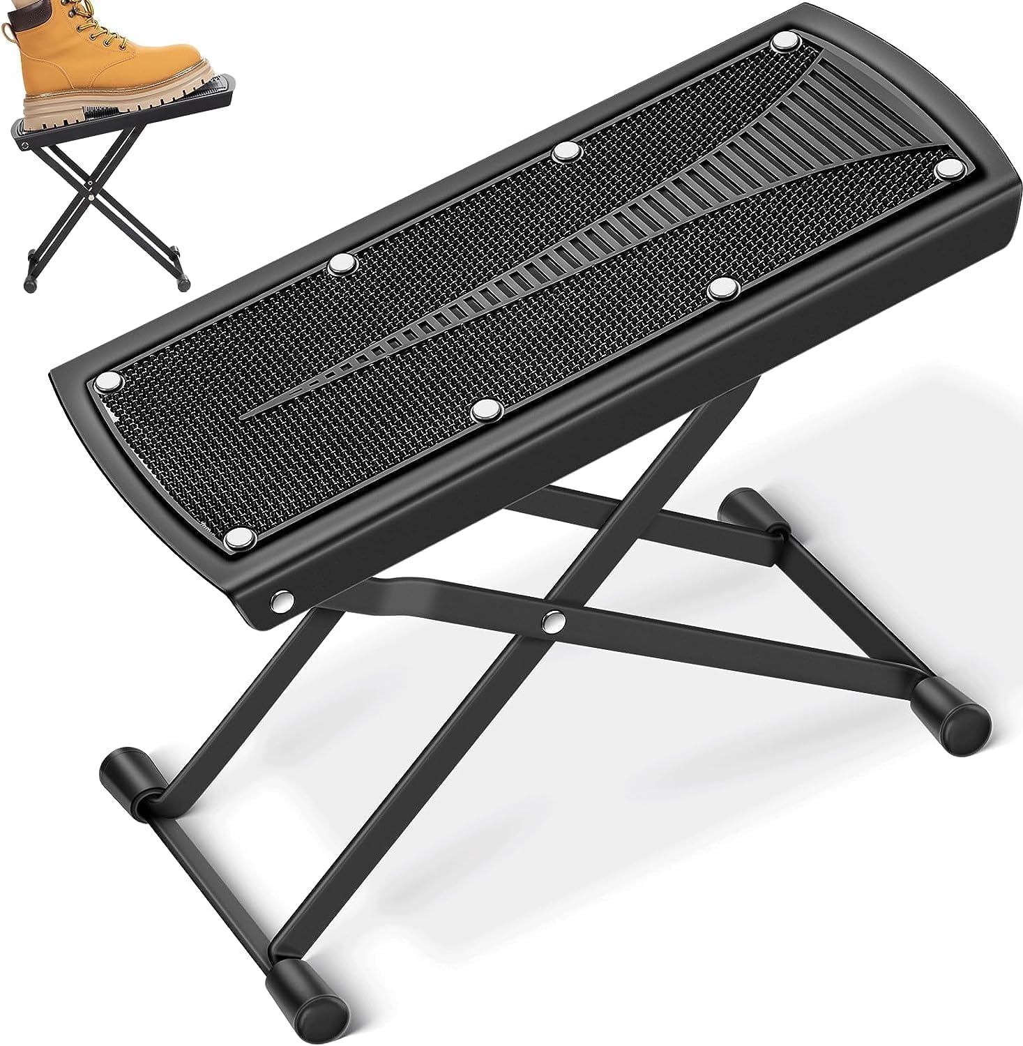 CAHAYA Guitar Foot Rest - Adjustable & Non-Slip for Players