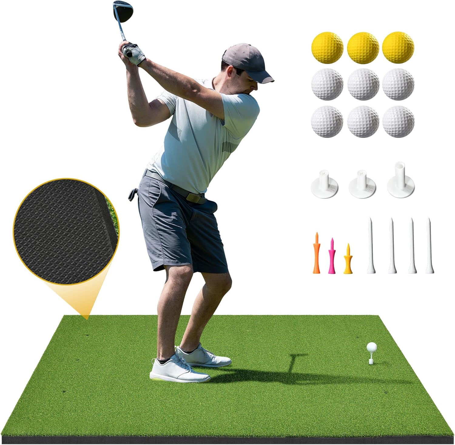 5x4ft Golf Hitting Mat for Indoor Outdoor Practice Training