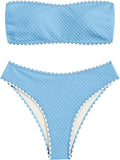 ZAFUL Women's High Cut Bandeau Bikini Set - Strapless Two-Piece