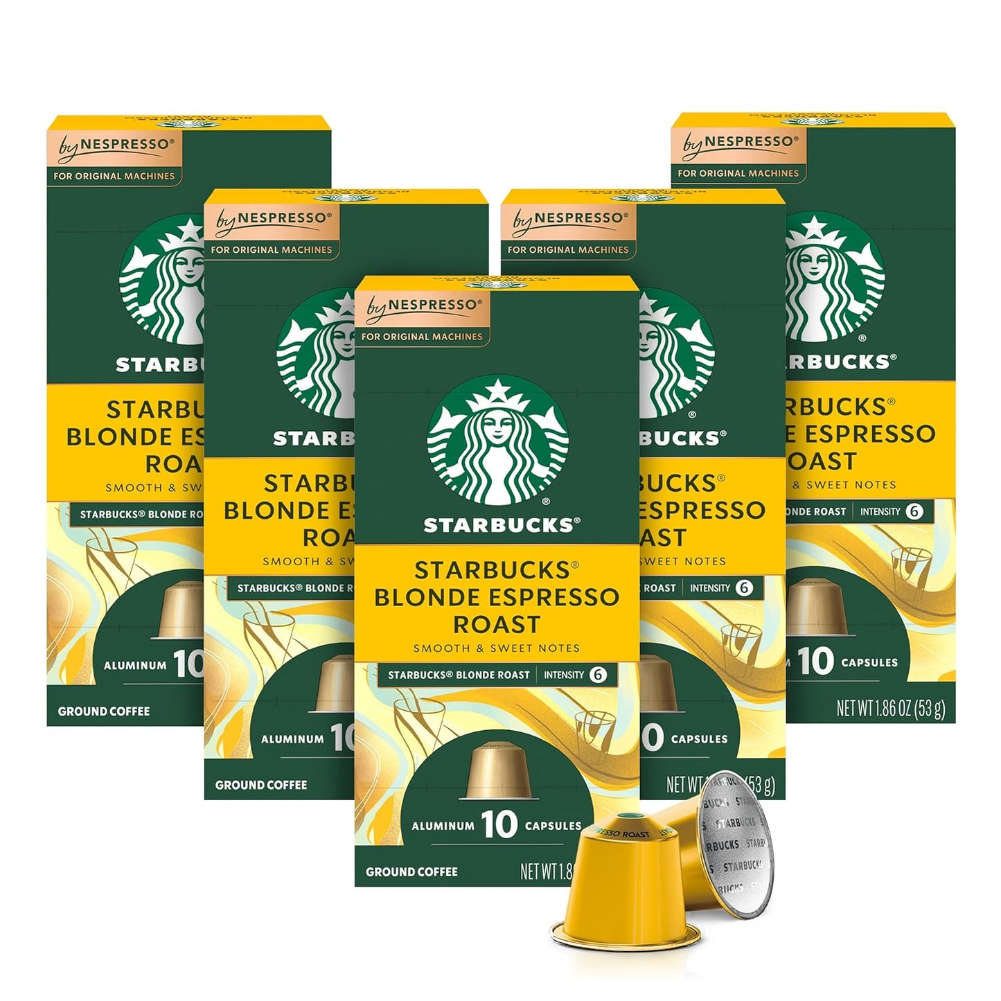 50 Blonde Roast Espresso Pods for Authentic Starbucks Flavor!