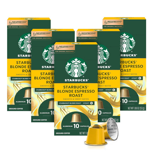 50 Blonde Roast Espresso Pods for Authentic Starbucks Flavor!