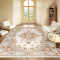 Vintage Area Rug for Living Room 7x10 ft - Machine Washable Low Pile