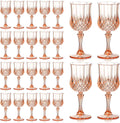 Plastic Vintage Wine Glasses 24 Pack 7oz Dusty Pink - Reusable Party