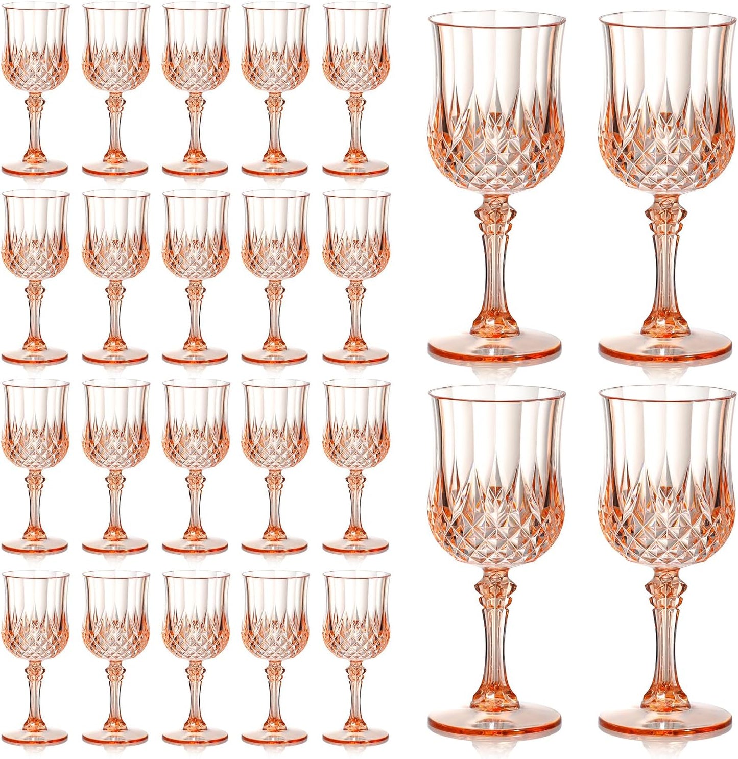 Vintage Plastic Wine Glasses for Weddings and Celebrations