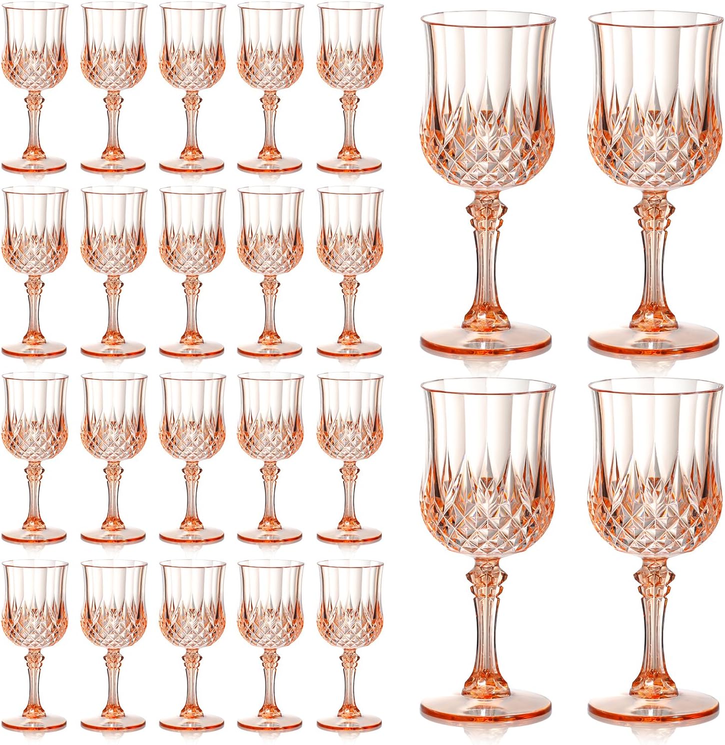 Vintage Plastic Wine Glasses for Weddings and Celebrations