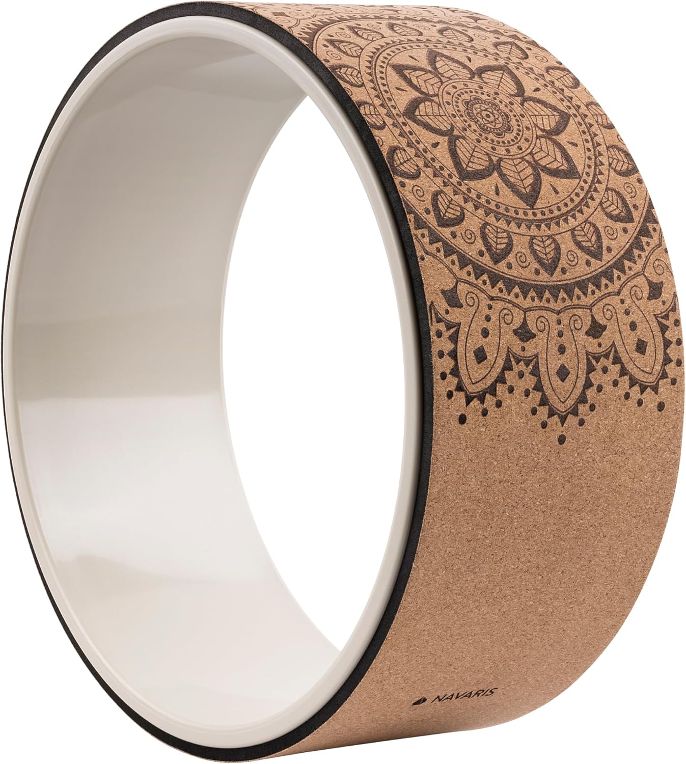 Navaris Cork Yoga Wheel - Enhance Flexibility, Deepen Poses