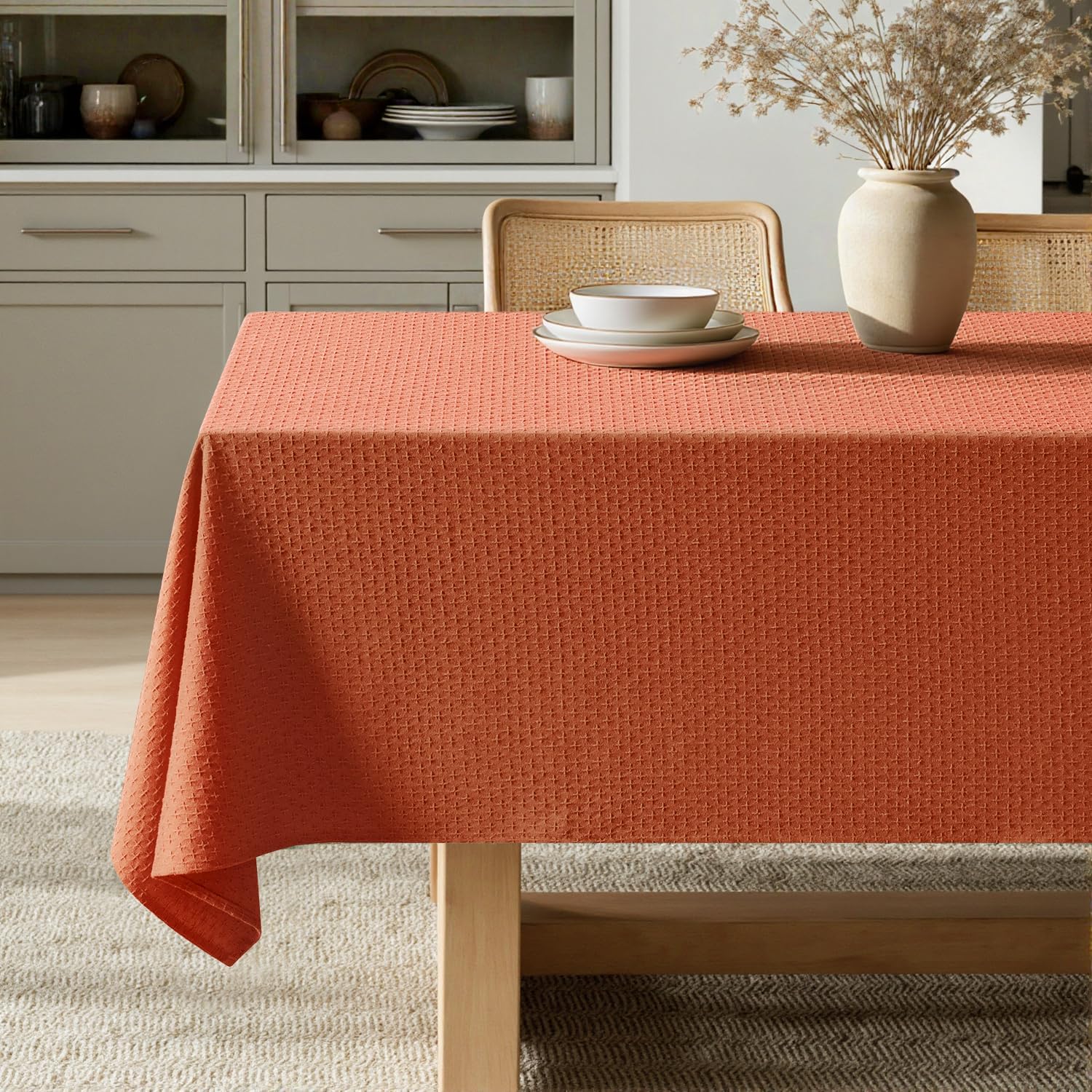 MIULEE Burnt Orange Linen Tablecloth for Elegant Dining Events
