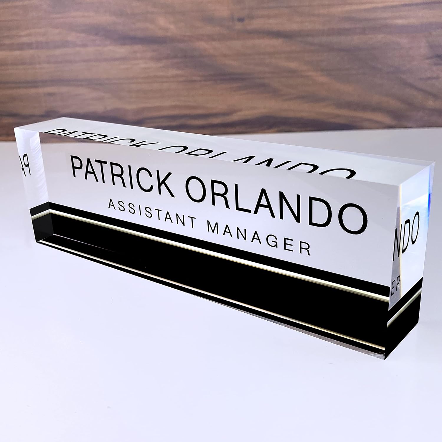 Personalized Acrylic Desk Name Plate for Stylish Office Decor