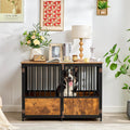 KOOPRO 43.7 in Dog Crate Furniture for Large Dogs - Rustic Side Table