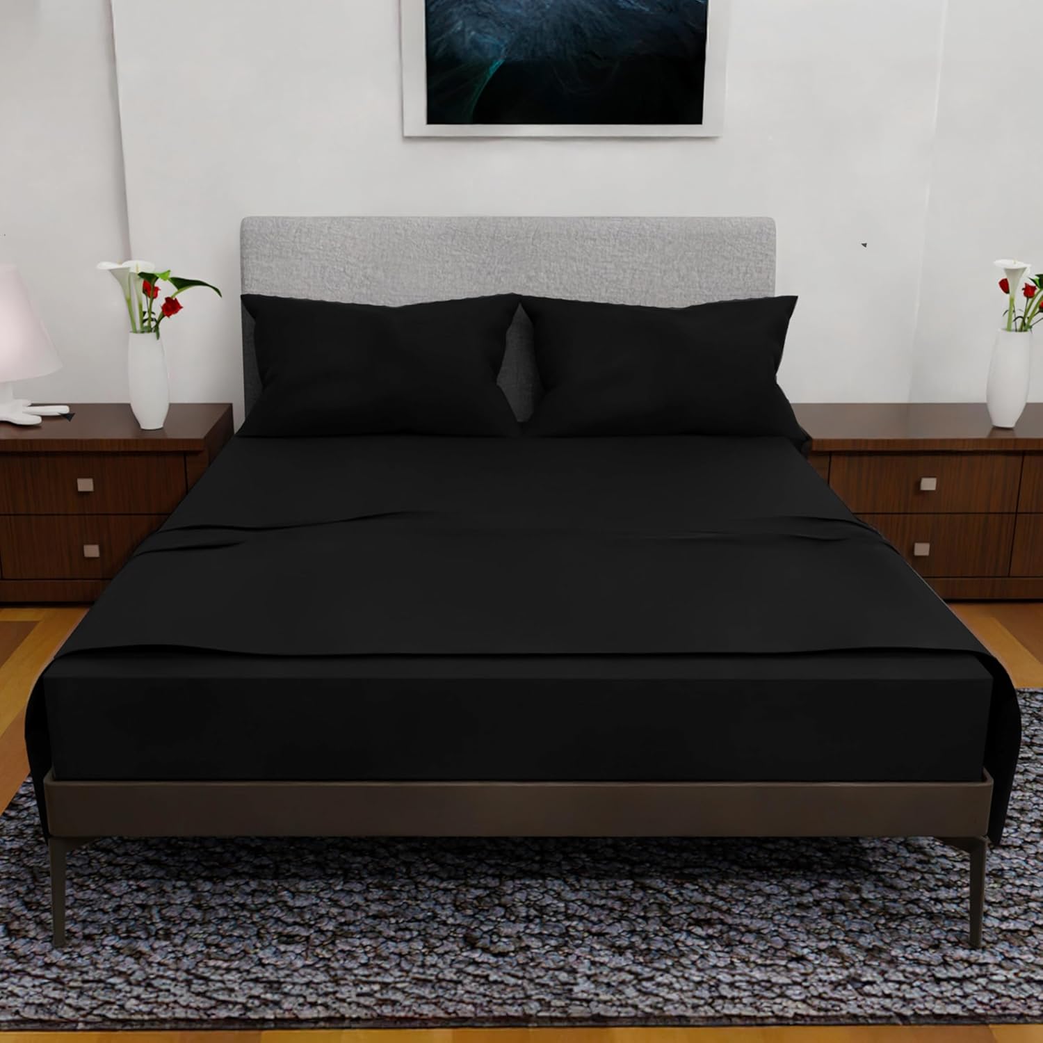 Queen Sheet Set - 4 Piece Deep Pocket Cooling Bedding Essentials
