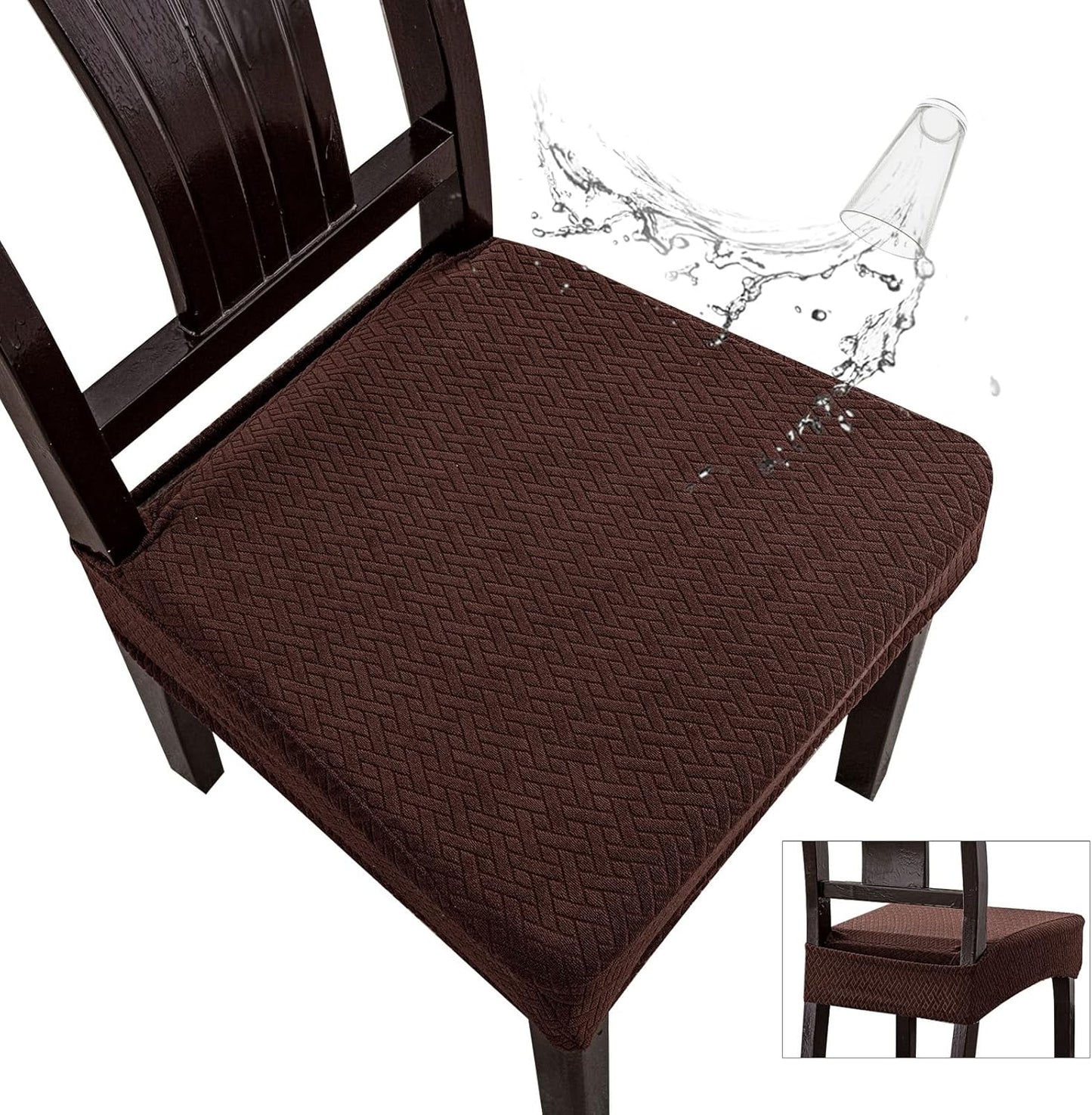Genina Waterproof Seat Covers for Dining Room Chair Set of 8