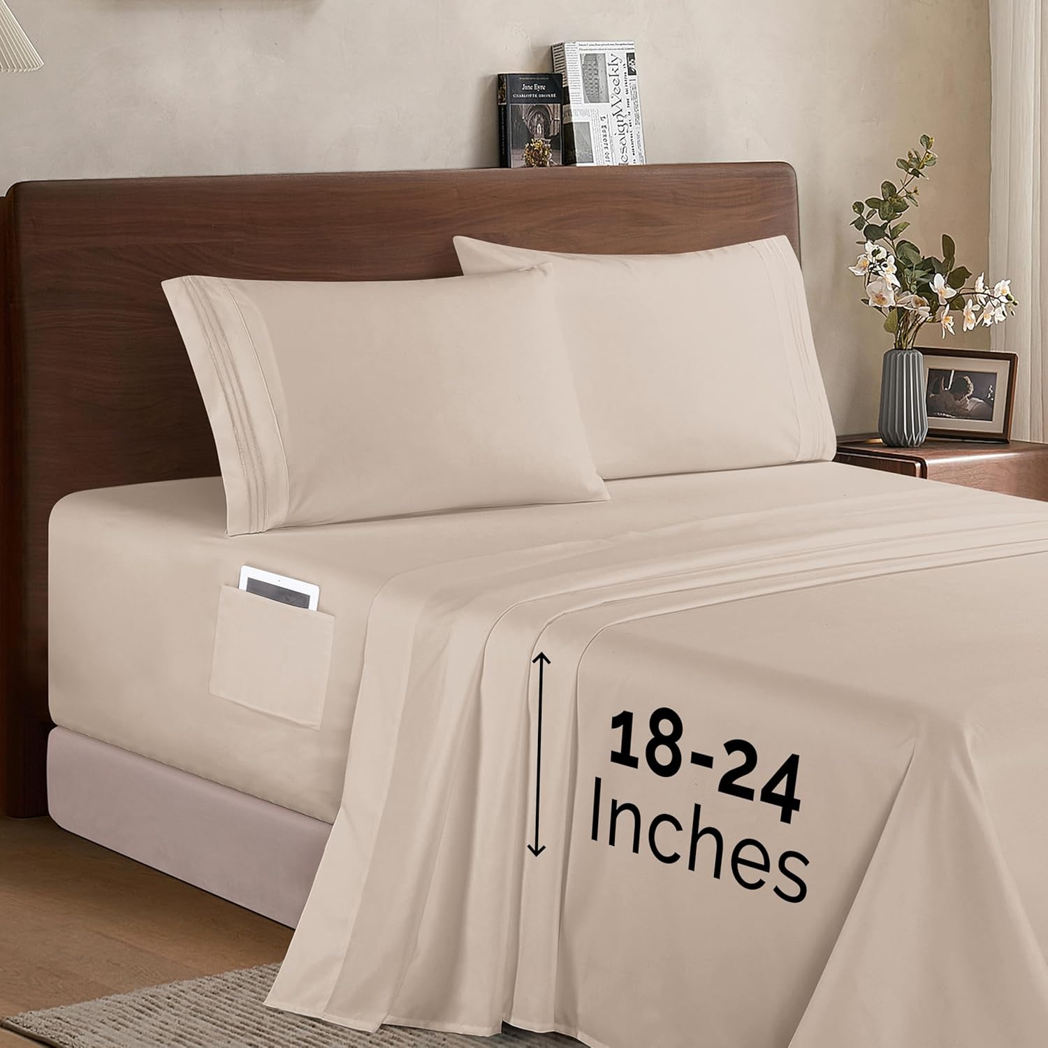 Elegant Comfort Luxury 1500 Microfiber Sheet Set for Full Size