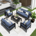 Solaste Aluminum Patio Furniture Set 7 Seats - Modern Conversation Set
