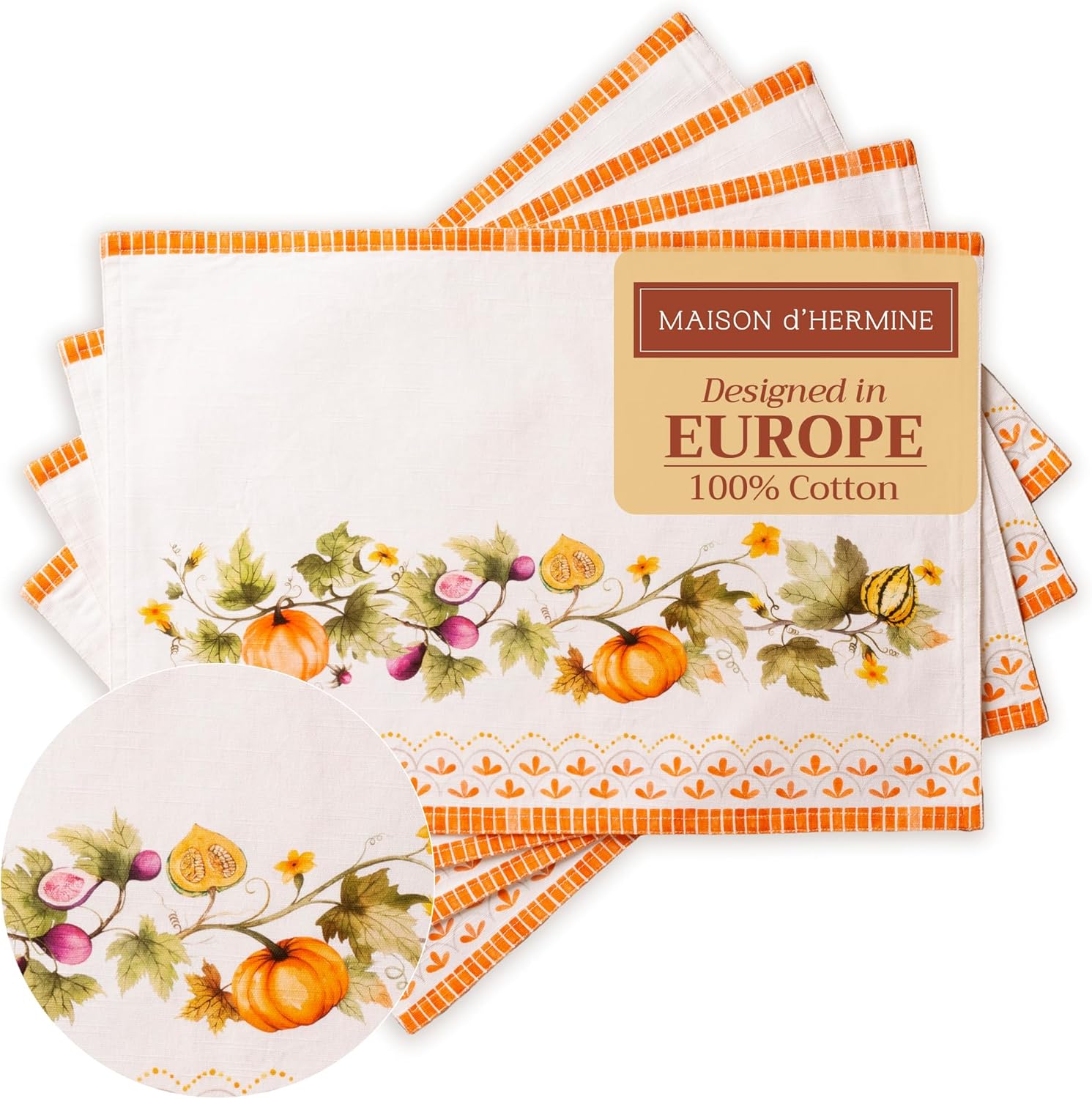 Maison d' Hermine Placemats Set of 4 for Elegant Dining Decor