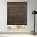 32.5 in x 64 in Cordless Bamboo Roman Shades - Espresso Privacy