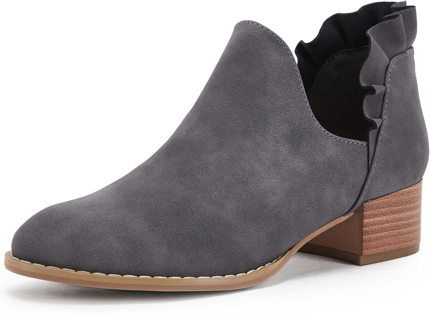 FISACE Womens Ruffled Ankle Boots for Stylish Western Looks