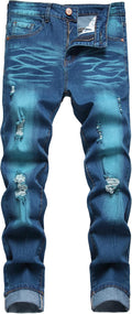 JUNBAOSS Men's Slim Fit Stretch Ripped Jeans - Comfortable Everyday in