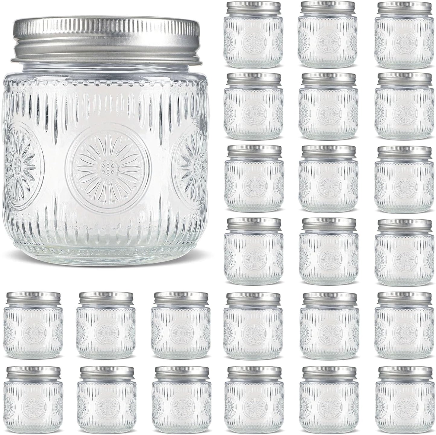 8 oz Vintage Small Glass Mason Jars for Canning and Crafts