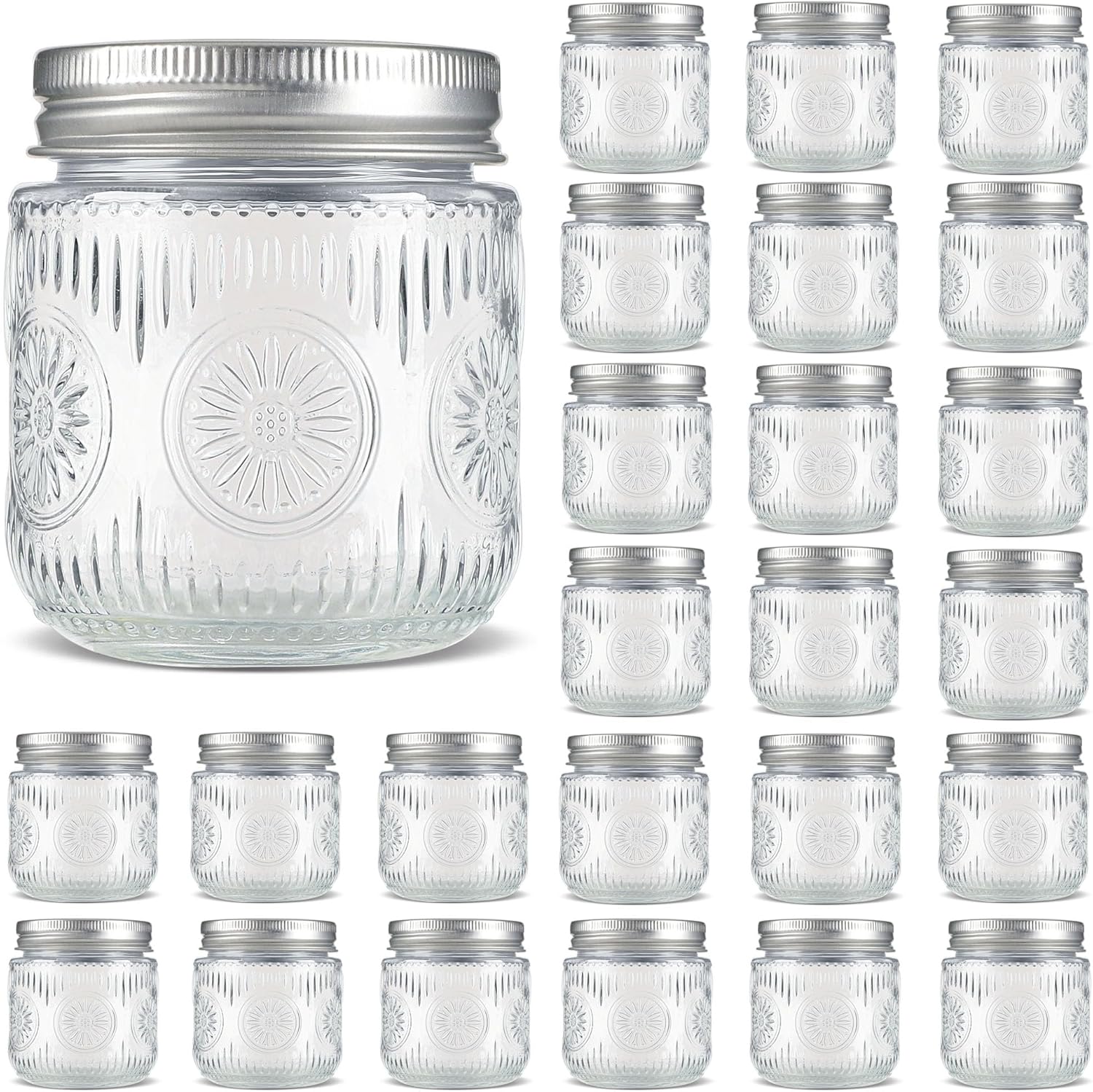 8 oz Vintage Small Glass Mason Jars for Canning and Crafts