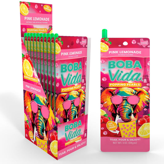 BobaVida Pink Lemonade Popping Boba Pearls for Drinks & Desserts